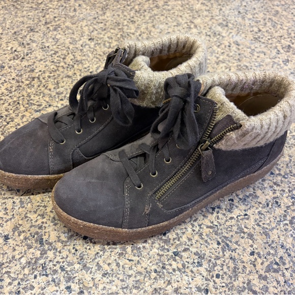 Cozy High-Top Sneakers with Knit Cuff - Picture 5 of 8